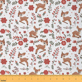 Feelyou Deer Fabric by The Yard Kids 1 Yard Kids Floral Flower Upholstery Fabric for Chairs Teens Boys Girls Safari Wild Zoo Ani