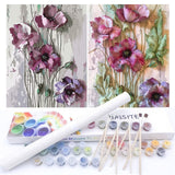 BAISITE Paint by Numbers Kit for Adults Beginners,12 Wx16 L 2 Pack Canvas for Painting Kits for Adults in Colorful Box-Poppies 6