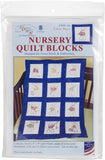 Jack Dempsey Stamped White Nursery Quilt Blocks 9X9 12/pkg, Little Boys