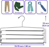 4-Tier Swing Arm Pants Hanger with Removable Foam-Padded Arms, Up to 5 Garments, Chrome