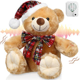 Liliful Halloween Plush Bear Gift 12 Inch Plush Stuffed Animal Insert a Recordable Sound Module Brown Bear Soft Doll Fabric Anim