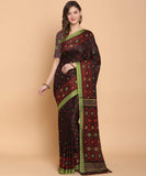Gosriki Women'S Jute Silk Polka Dot Printed Saree With Blouse Piece (Green),Green,5.5,B08XW8Q5GD