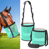 WARMWOW Horse Feed Bag Pack of 2, Feed Bags for Horses with Ventilation Mesh, Comfort Nose Pad Neck Pad, Adjustable Strap, Spill