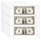 10Pcs Money Banknote Paper Money Album Page Collection Holder Sleeves Loose Leaf Sheet Protection Album (3 pocket paper money)