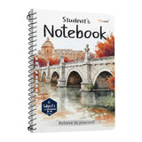 Gowoo A4 Size River Bridge Spiral Notebook Unruled 200 Pages