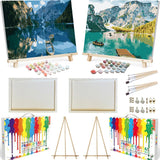 BAISITE Paint by Numbers Kit for Adults,16 Wx20 L 2 Pack Canvas for Painting Kits for Adults in Colorful Box 281282 Already Fram