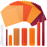 Yuntau 24 Pcs Thanksgiving Day Beeswax Candle Making Kit Fall Christmas DIY Taper Candle Set Include Beeswax Honeycomb Sheets an