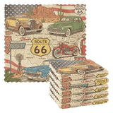 senya Kitchen Towels and Dishcloths Sets Retro Route 66 Cleaning Rags Ultra Soft Absorbent Dish Towels,6 Pack