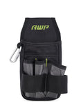 AWP Organizer Tool Pouch | 7 Pockets & Loops for Tool Organization | Heavy-Duty Metal Belt Clip Attachment (4 Pack)