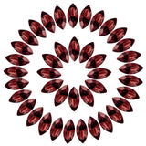 Horse Eye Crystal Rhinestones Burgundy Navette Point Back Gems Faceted Glass Rhinestones for Crafts, Jewelry Making 7x15MM 50Pcs