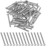 Zonon 50 Pcs 1/4-20 x 2-1/2 Hex Head Screw Bolt 18-8 (304) Stainless Steel Hexagon Bolts, Fully Threaded, Plain Finish, External
