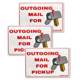 Anley Magnetic Outgoing Mail Pickup Sign for MailBox - Universal Replacement for Metal Mail Box Alert Red Flags - 4x6 IN (3 Pack