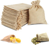Brown Leaf 8X6 Inches Beige Burlap Jute Potli Gift Bags Pouches for Wedding Anniversery Party Supply Return Gift Potli Bags (Pac