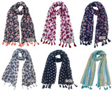 Fusfus WomenS Printed Chiffon Scarves And Stoles, Free Size(Multicolour, Fs1585) Pack Of 6 (Multicolor1)