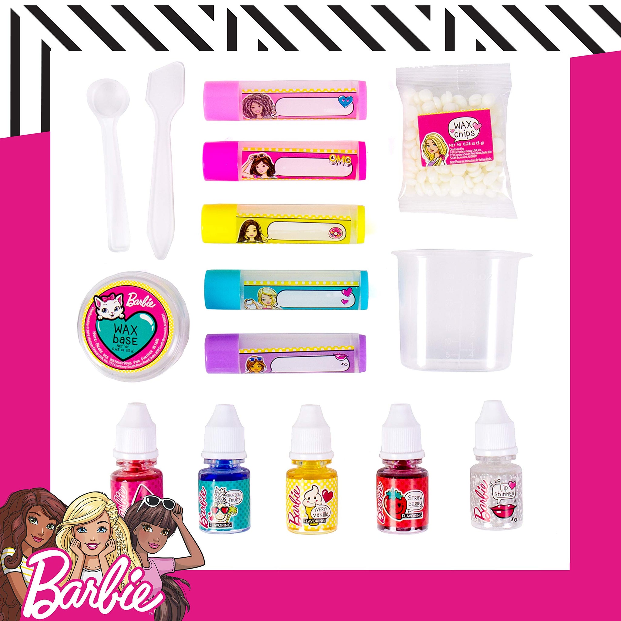 Barbie Make Your Own Layered Lip Balm Kit by Horizon Group Usa, DIY 5 Custom Lip balms by Mixing Flavors Like Vanilla, Strawberr
