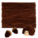 Caydo 100 Pieces Dark Brown Pipe Cleaners Craft Supplies Flexible Chenille Stems for DIY Crafts Project and Decoration, 6 mm x 1