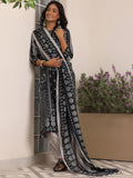 Libas Womens Printed Silk Blend Straight Kurta With Salwar And Dupatta Black L