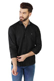 Toplot Men'S Solid Slim Fit Cotton Blend Casual Shirt With Spread Collar & Full Sleeves (Plain-Shirt-5112-Black-L),Black,,B0C65R6NPD