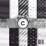Craftastique Sterling Silver Scrapbooking Paperpack (Silver Foiled | 20 Sheets | 250 Gsm) (12 X 12 Inches) | Decorative Pattern 