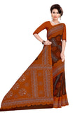 Tamaira Fashion Womens Plain Weave Pure Cotton Saree Without Blouse Piece (1856_Coffee)