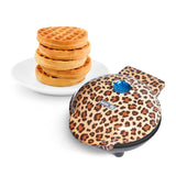 DASH Mini Maker for Individual Waffles, Hash Browns, Keto Chaffles with Easy to Clean, Non-Stick Surfaces, 4 Inch, Orange Leopar