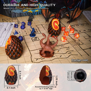 CZYY Dragon Egg Dice Jail - Set of 2 Resin Dice Cages, Dice Prison and Holder for Bad Dice - Unique Accessories, Gift for D&D, T