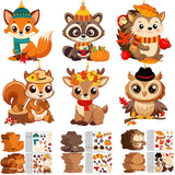 Epakh 60 Sets Fall Crafts for Kids Bulk Fall Arts and Crafts for Kids Make Your Own Autumn Animal Stickers DIY Autumn Hanging Or