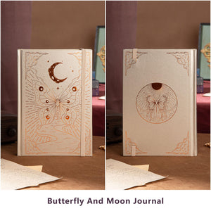 TIEFOSSI Dotted Journal Notebook, Butterfly Journal for Women Men,160GSM Thick Paper with 256 Numbered Pages, A5 Hardcover Journ