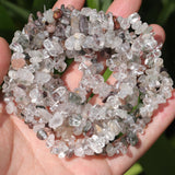 400pcs Natural Chip Stone Beads for Jewelry Making Green Ghost Quartz 5-8mm Irregular Gemstones Healing Crystal Loose Rocks Bead