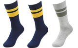 Hriday MenS Formal Cotton Crew Socks 1 Light Grey & 2 Blue Pair (Pack Of 3)