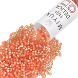 Miyuki Delica Seed Beads - Size 11/0 (1.6 mm), DB0622, Silver-Lined Peach Alabaster Dyed, 7.2 g, Approx. 1440 Beads, Made in Jap