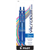PILOT Acroball Colors Advanced Ink Refillable & Retractable Ball Point Pens, Medium Point, Blue Ink, 2-Pack