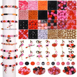 Halloween Flamingo Friendship Bracelet Kit Orange Black Pink Flamingo Heishi Letter Pony Spacer Beads Assorted Animal Tropical B