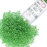 Miyuki Delica Seed Beads - Size 11/0 (1.6 mm), DB0274, Green/Lime-Lined, 7.2 g, Approx. 1440 Beads, Made in Japan