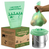 AIRNEX Small Compost Bags 1.6 Gal - 100 Compostable Kitchen Trash Bags for Countertop Bin - Cornstarch Leakproof & Tear-Resistan