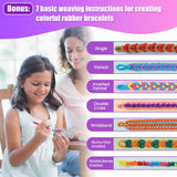 FUNiOi Kids Art and Craft Kit, Rubber Band Bracelet Make Toy, Cat Weaving Comb, 1000+ Colorful Hair Ties, DIY, Organizer Case, G