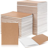 Handepo 150 Pack A6 Kraft Paper Notebooks Blank Page Mini Notebooks Bulk Sewn Travel Journal Kraft Pocket Memo Pad Unlined Subje