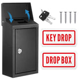 Yaocom Key Lockable Box with 2 Pcs Reflective Sign 10 x 5.5 x 3 Inch Metal Locking Mailbox Hanging Secure Postbox with 2 Keys fo