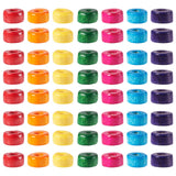 Craftdady 200Pcs Natural Flat Round Wood Spacer Beads 6x3mm Mixed Colors Wooden Loose Beads for Jewelry Making Hole: 2mm