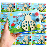 12 Pack Ladybug Party Favors for Kids - Individually Wrapped Paint Your Own Wooden Magnet Craft Kits with Thank You Card, Ladybu
