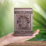 Cremation Urns for Human Ashes Adult Male Female Wooden Tree of Life Urns Box and Casket for Ashes Men Women Child Pets Cat Dog Urn Burial Funeral Memorial Urns for Ashes Holds 20 Cubic Inch-New