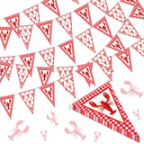 Boao 5 Pcs Crawfish Boil Party Decorations Crawfish Pennant Banner 49. 2ft Shrimp Boil Pennant Flags Red Plaid Hanging Banner fo