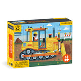 Mudpuppy Bulldozer - Mini Puzzle Featuring Colorful Construction Site Scene Perfect Travel Activity for Children Ages 4 and Up