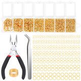 Paxcoo Gold Jump Rings for Jewelry Making - 1500Pcs Necklace Repair Kit With Supplies and Pliers for Bangle Charms, Earrings and