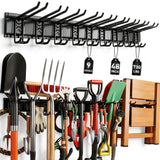 ELEAD 9-Pairs Heavy Duty Garage Tool Organizer Wall Mount Hooks, 48 Inches 730 lbs Garden Tool Organizer with Adjustable Hooks, 