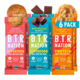 B.T.R. Nation Superfood Keto Protein Bars - Plant Based Vegan Protein | (6 Pack) Variety Pack Sampler | Low Carb Food, Low Calor