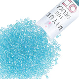 Miyuki Delica Seed Beads - Size 11/0 (1.6 mm), DB2382, Fancy Lined Aqua, 7.2 g, Approx. 1440 Beads, Made in Japan