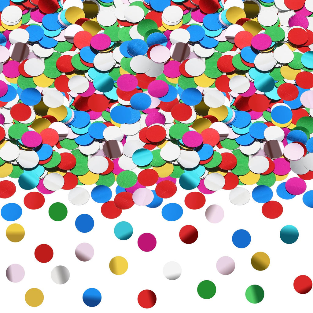 Marforever Multicolor Foil Confetti, Glitter Round Confetti Rainbow Ci ...
