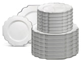  OCCASIONS 240 Plates Pack (120 Guests) Heavyweight Wedding Party Disposable Plastic Plates Set -120 x 10.5'' Dinner + 120 x 8'