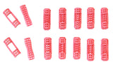 12pc Small Mini Tiny Snap On (Clip-On) Hair Rollers PINK